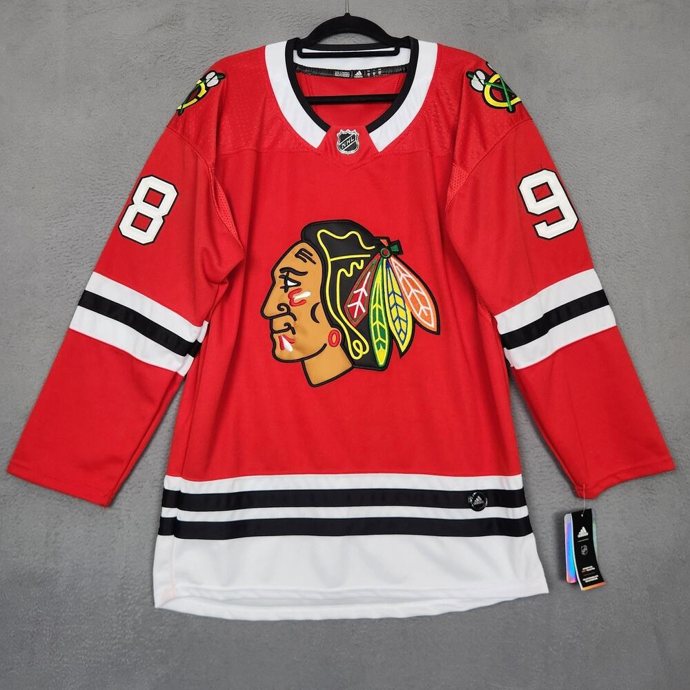 Chicago Blackhawks Hockey Jersey Mens Large Red NHL Connor Bedard 98 Adidas
